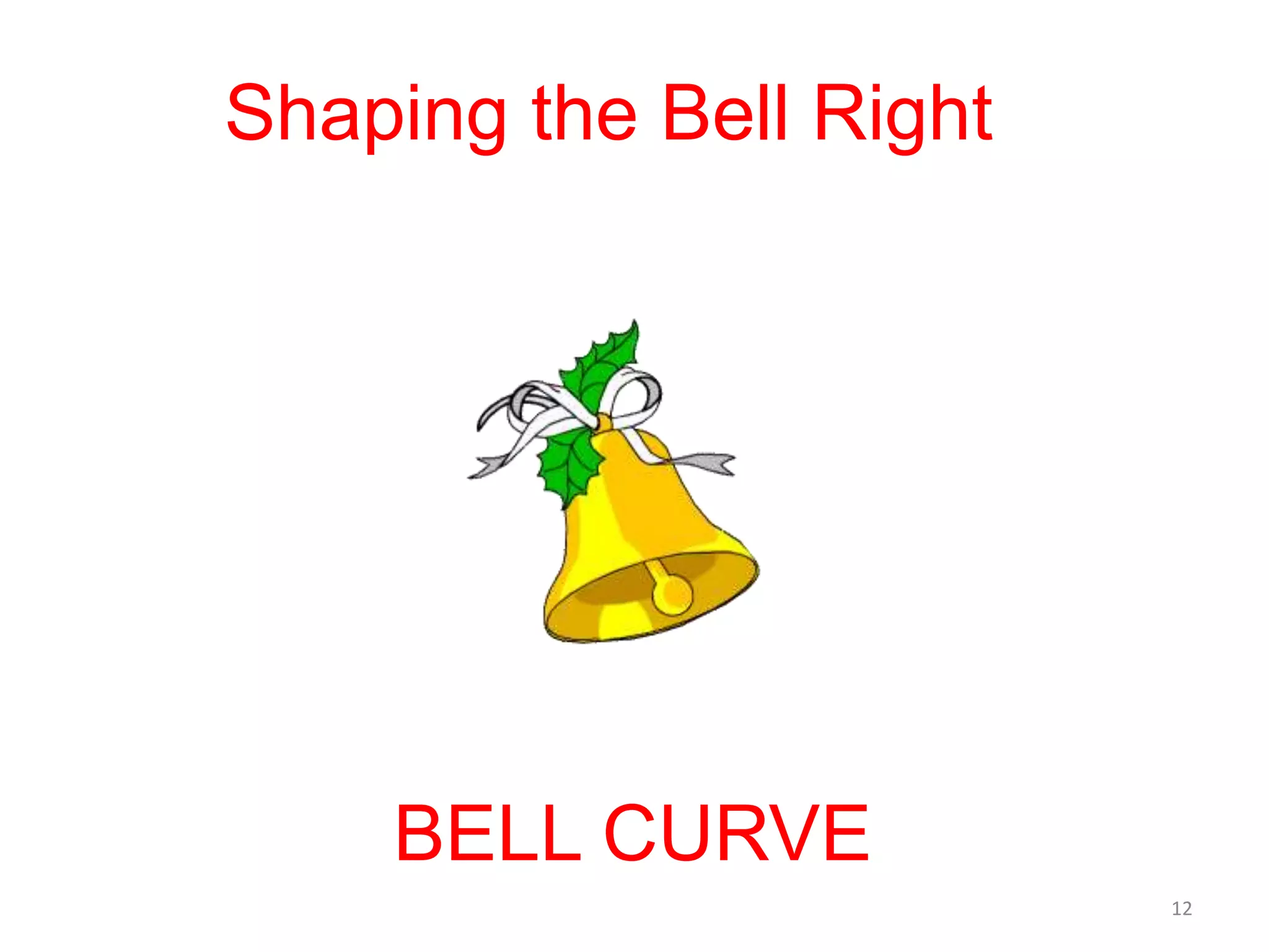 Shaping the Bell Right
BELL CURVE
12
 