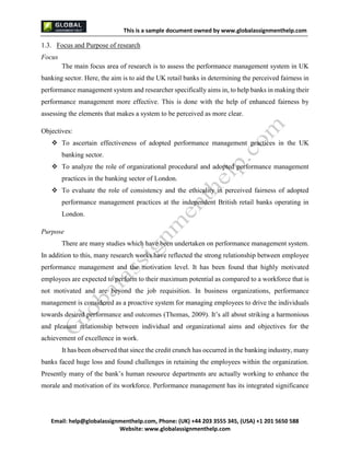 Sample Bank Performance Document Performance Management System in Bank Assignment Sample | PDF