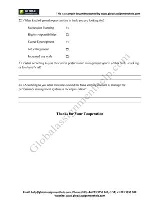 Sample Bank Performance Document Performance Management System in Bank Assignment Sample | PDF