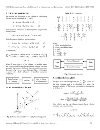 Performance measurement and dynamic analysis of two dof robotic arm ...