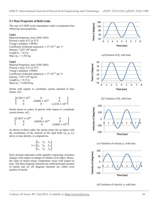Performance measurement and dynamic analysis of two dof robotic arm ...