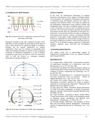 Performance measurement and dynamic analysis of two dof robotic arm ...