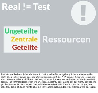 jmeter-ec2
project=“pro“ percent=“20“
count=“3“ ./jmeter-ec2.sh
Einfach auf der Kommandzeile gestartet kann ich sagen, wie oft mein Testplan durchgeführt
wird, wieviel Prozent ich machen möchte - es gehen auch 1000 - und wieviele Maschinen ich
brauche. Das sind alles small Images, und dementsprechend kostet ein Testlauf im Regelfall
auch unter einem Dollar. Wir haben selbst gute Erfahrungen damit gemacht.
 