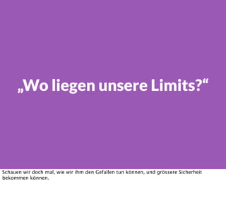 Abandon the
transaction,
try later on computer
43 %
Go directly to a
competitor 12 %
Become more likely to
prefer a competitor 16 %
Log a complaint with
customer service 14 %
Der Kunde hat einen guten Grund, diese Aussage nicht zu mögen. Tealeaf, heute IBM, hat das
untersucht für mobile Apps. Was passiert, wenn die Performance nicht stimmt? 41% kommen
später wieder - sprich: 60% gehen verloren - und 12% wechseln direkt zu einem Mitbewerber.
 