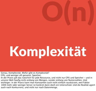 Fazit: Das
Systemverhalten
beeinﬂusst das
Nutzerverhalten
beeinﬂusst das
Systemverhalten
Im Fazit beeinﬂussen sich also die Plattform und das Benutzerverhalten gleichmässig. Wie
gemein. Das heisst, dass Performancetuning unter Umständen in ganz neuen Problemen
resultieren kann - wie zum Beispiel in Nutzern, die auf einmal gerne auf der Plattform sind.
 