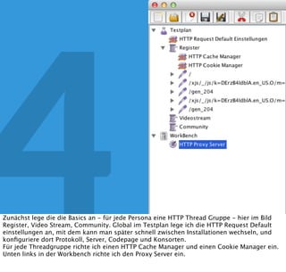 3 Personas
Und was ist, wenn man
keine Logﬁleshat?
Test Pre- und
Post-Launch
Besser also, und auch eher im Sinne von Lean Startup - wenn man das ganze zweiteilt, einmal
in einen Pre- und einmal in einen Post-Launch-Test. Der erste stellt mit groben Annahmen
sicher, dass man Launchfähig ist, der zweite Validiert dann die Wachstumsstrategien auf
Basis der tatsächlichen Daten.
 