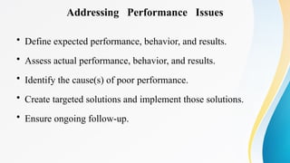 Addressing Performance Elements Examples course of Performance monitoring for employee | PPTX