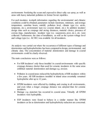 Performance of 400 kV line insulators under pollution | PDF | DOC | PPT