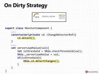 export class MonitorComponent {
...
constructor(private cd :ChangeDetectorRef){
cd.detach();
}
...
set serverLoadValue(val){
let isthreshold = this.checkThreshold(val);
this._serverLoadValue = val;
if(isthreshold){
this.cd.detectChanges();
}
}
}
cd.detach();
this.cd.detectChanges();
 