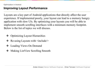 Performance optimization for Android | PDF