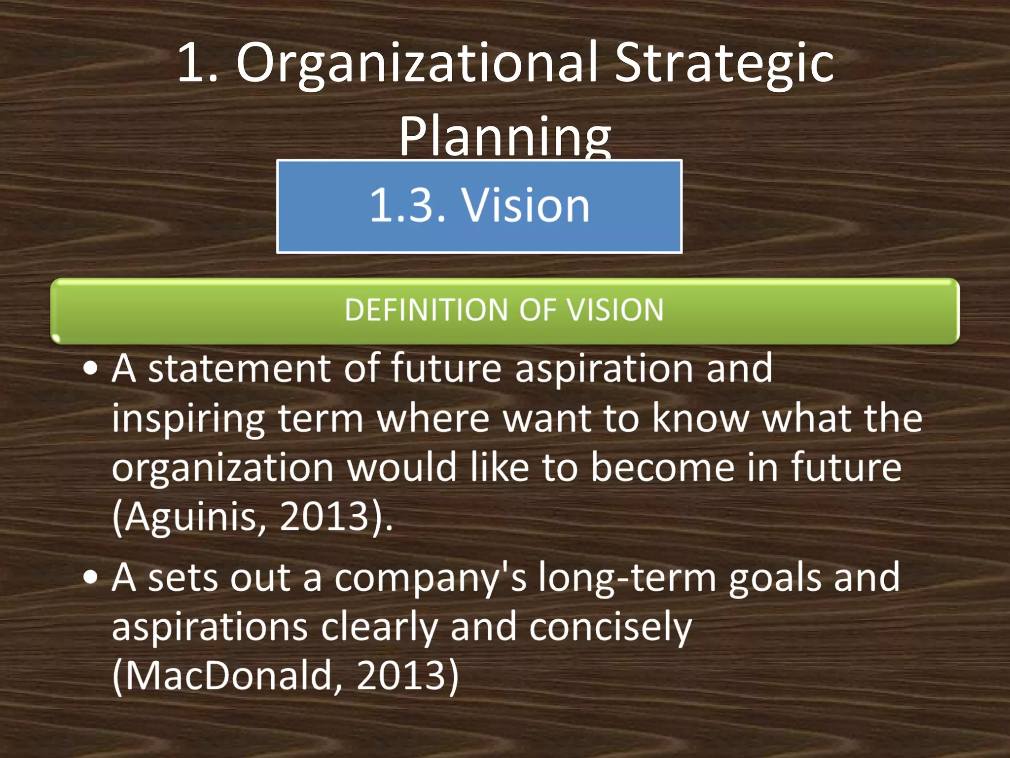 1. Organizational Strategic
Planning

 