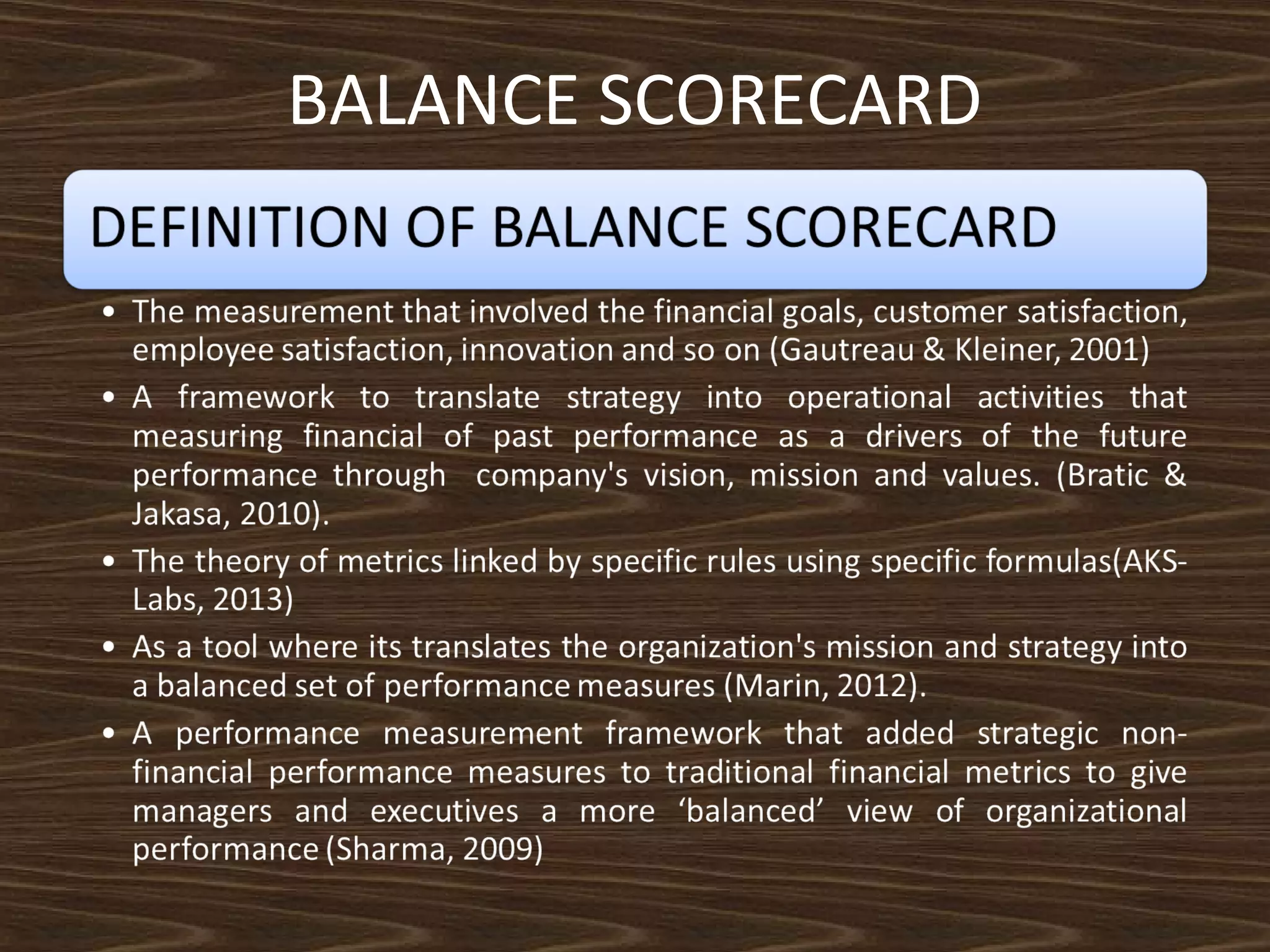 BALANCE SCORECARD

 