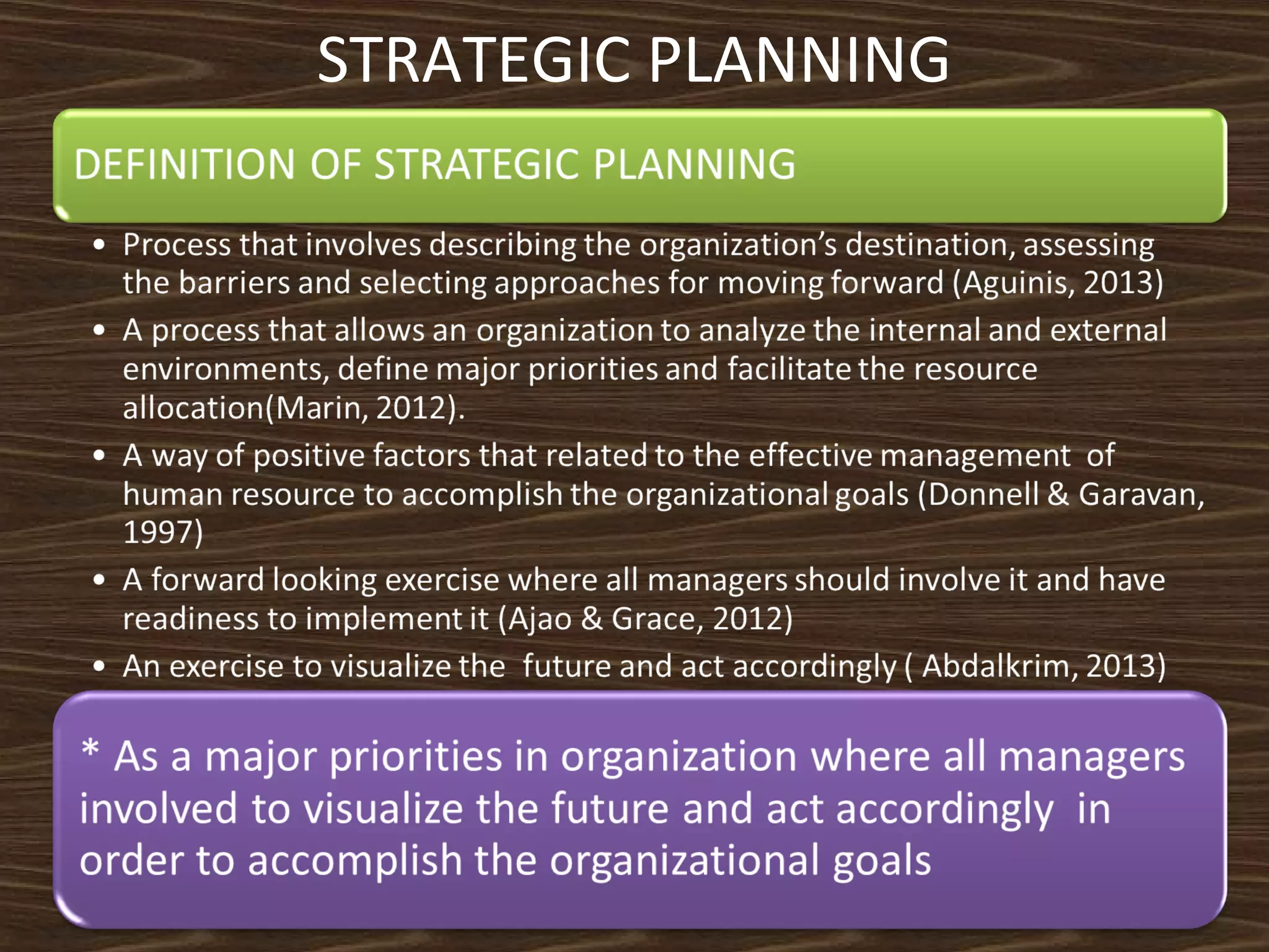 STRATEGIC PLANNING

 