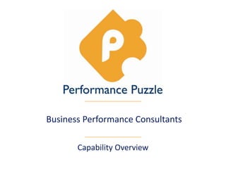  Business Performance Consultants Capability Overview 
