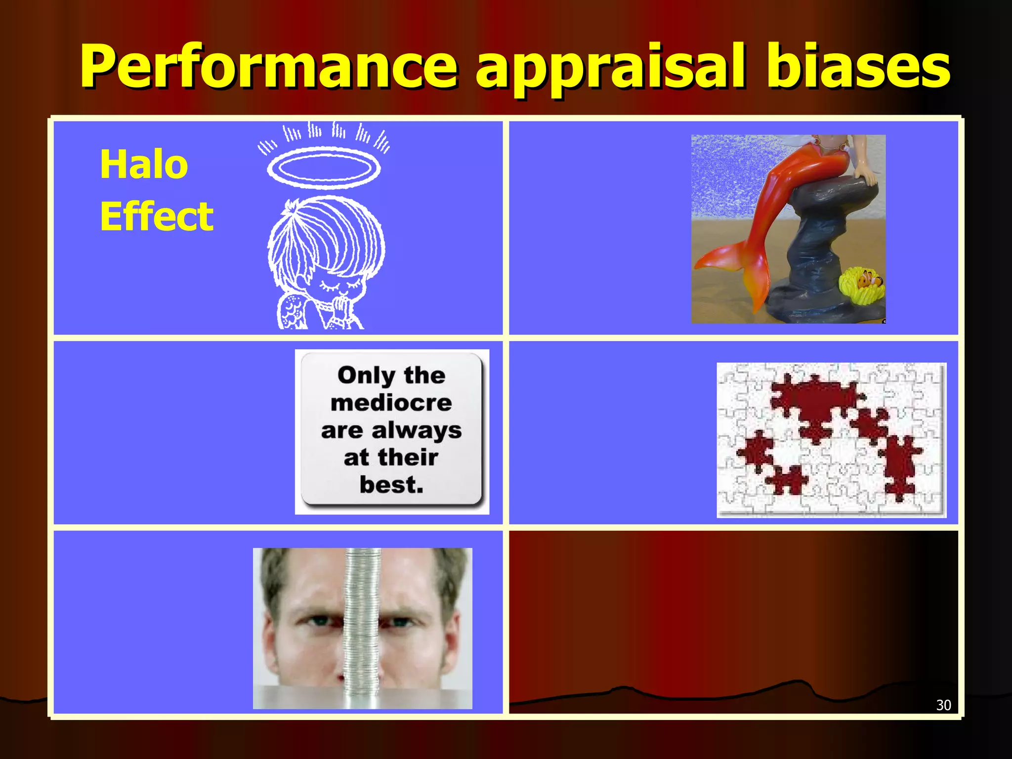 Performance appraisal biases Halo  Effect 