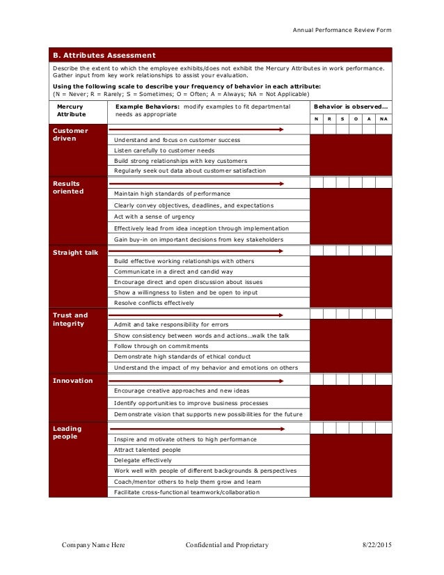 annual employee evaluation forms