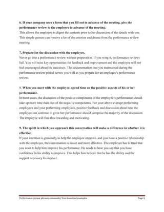 Performance review phrases examples | DOCX