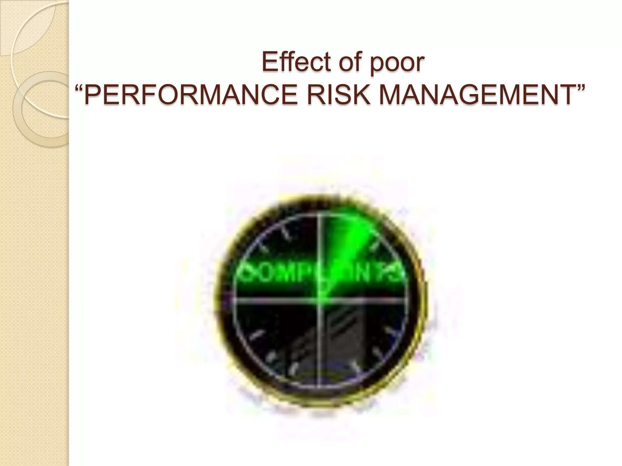 Performance Risk Management | PPTX | Business | Business and Finance