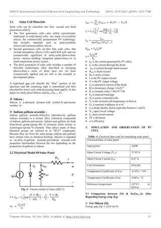 Performance study of photovoltaic solar cell | PDF