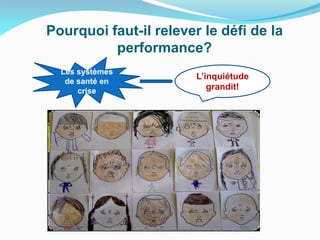 Pourquoi faut-il relever le défi de la
performance?
L’inquiétude
grandit!
Les systèmes
de santé en
crise
 
