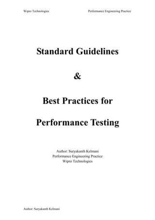 Performance tesing coding standards & best practice guidelines v1 | PDF