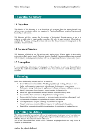 Performance tesing coding standards & best practice guidelines v1 | PDF