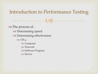 Performance Testing | PPTX