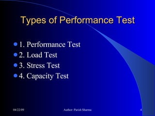 Performance Testing | PPT