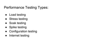 Performance testing | PDF