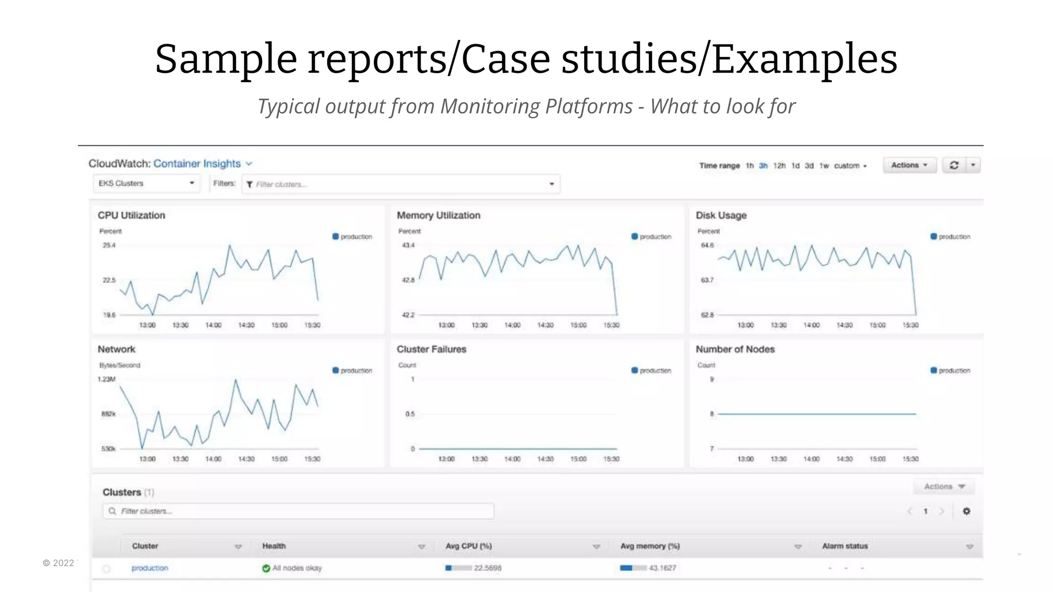 © 2022 Thoughtworks | Confidential
Sample reports/Case studies/Examples
Typical output from Monitoring Platforms - What to look for
30
 