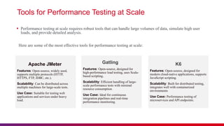 Scale Testing Tools Performance Testing at Scale Techniques for High-Volume Services | PPTX