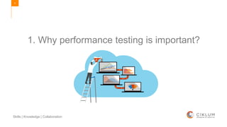4
Skills | Knowledge | Collaboration
1. Why performance testing is important?
 