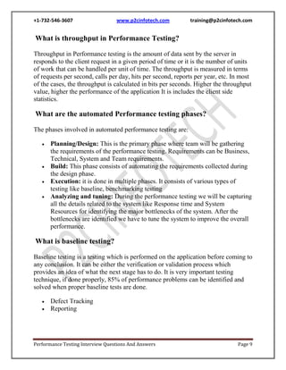 Performance testing interview questions and answers | DOCX