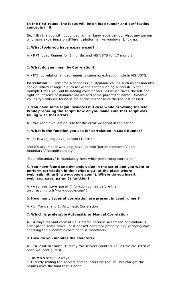 performance testing interview questions updated 090812 1st round interview questions