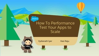 How To Performance
Test Your Apps to
Scale
​  Vydianath Iyer Jaswinder Rattanpal
 