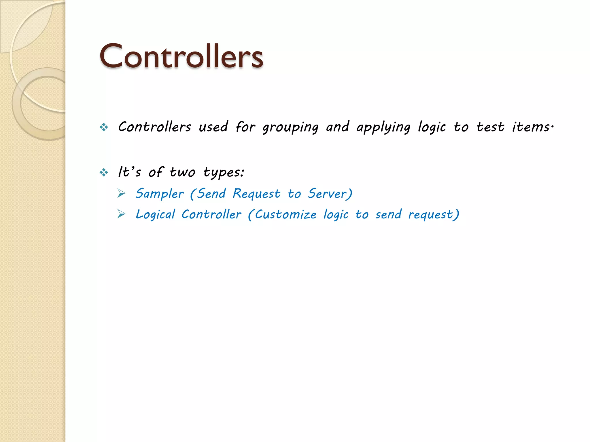 What is Jmeter?
20www.jmeter4u.com | Email: jmeter4u@gmail.com | Skype: jmeter.experts
 Open source tool
 Friendly GUI Design
 Platform Independent
 Full multithreading framework
 Visualize Test Results
 Easy Installation
 Support multi-protocol
 HTTP proxy recording server
 Caching and offline analysis/replaying of test results
Jmeter Works:
Send request to
target server
Get statistics
information of
target server
Generate test
report in different
format
 