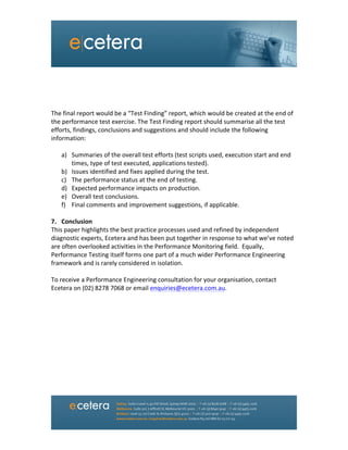 Performance testing methodologies | PDF
