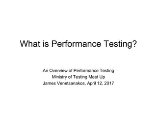 Performance Testing Overview | PPT