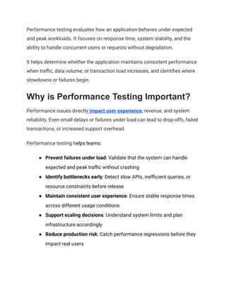 Performance Testing_ Types, Examples, Metrics & Tools (2026) | PDF