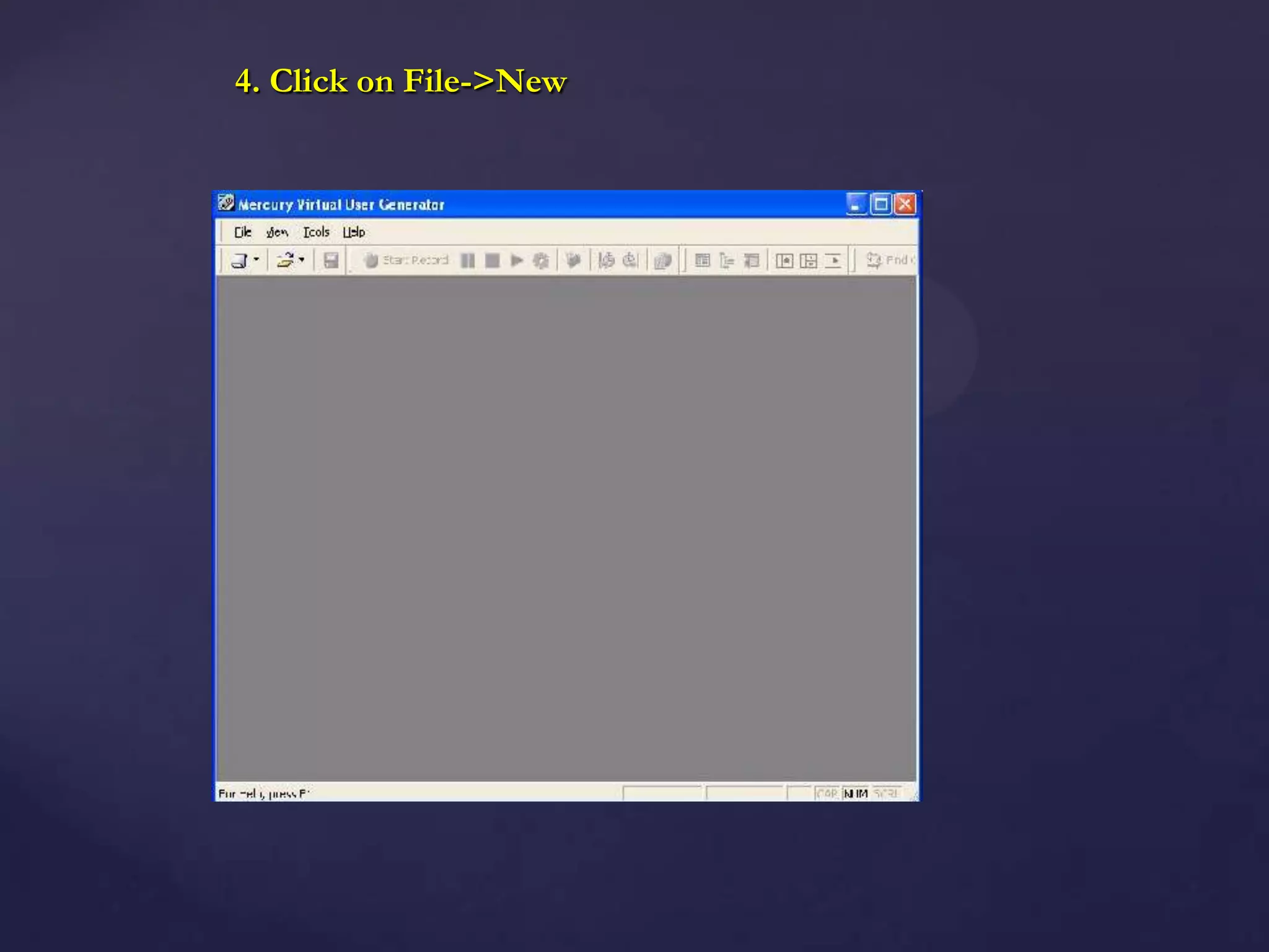 4. Click on File->New
 
