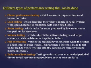 Performance testing with loadrunner by kc | PPT