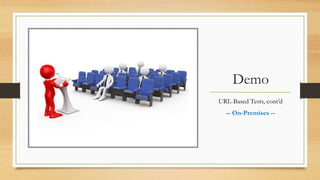 Demo
URL-Based Tests, cont’d
-- On-Premises --
 
