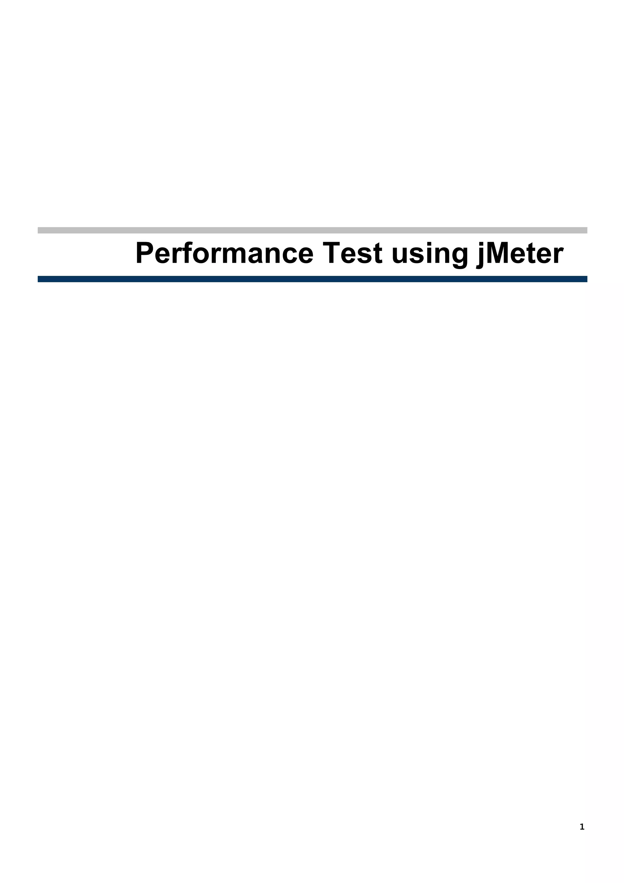１
Performance Test using jMeter
 