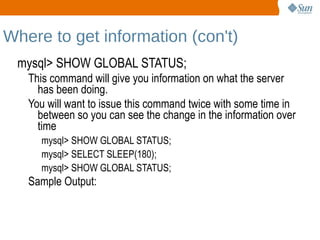 Before Before you start tweaking the server: Your single biggest gain in server performance will be from optimizing your queries EXPLAIN 