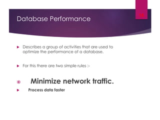 Performance tuning and optimization on client server | PPTX
