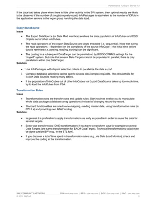 Performance tuning in sap bi 7.0 | PDF