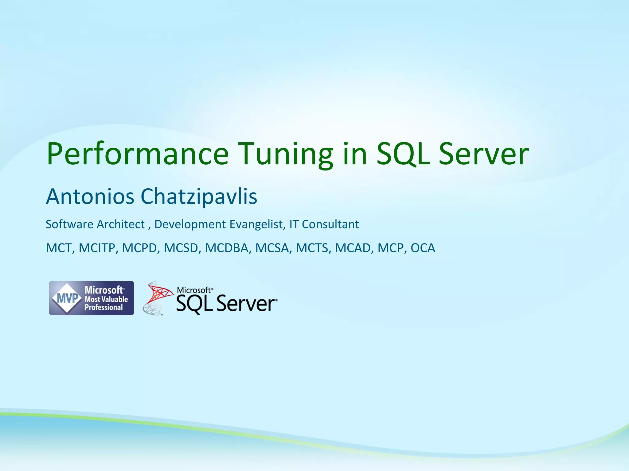Performance tuning in sql server | PPT