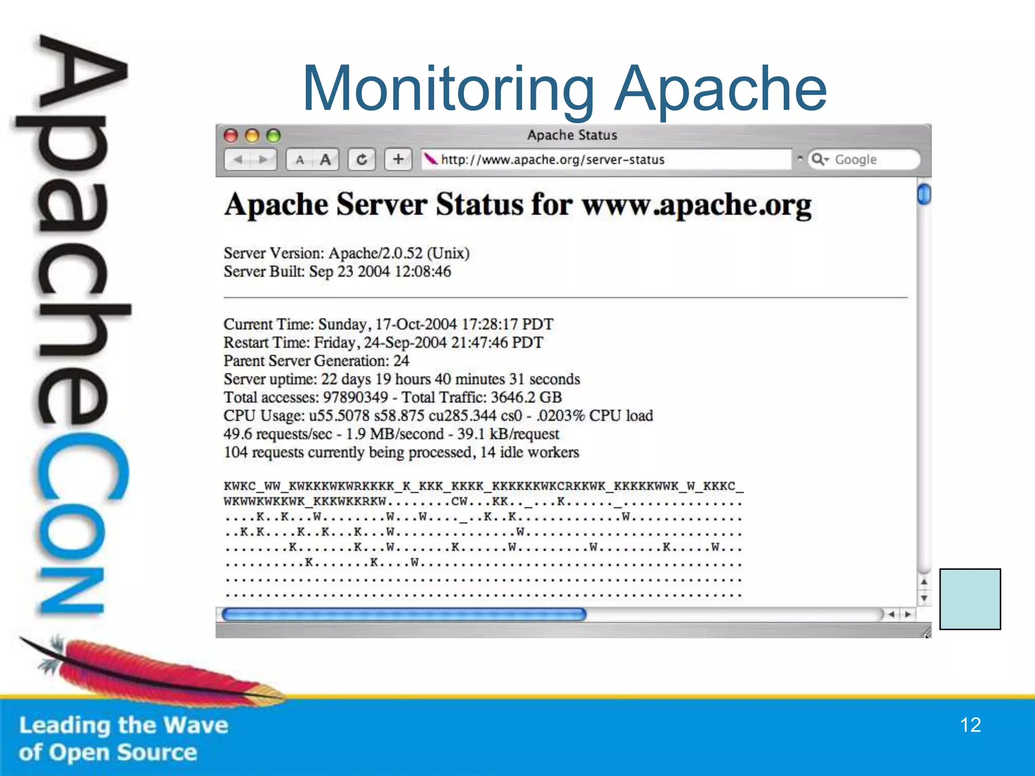 Monitoring Apache




                    12
 