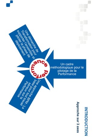 Un cadre 
méthodologique pour le 
pilotage de la 
Performance 
Approche sur 3 axes 
INTRODUCTION 
 