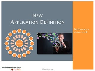 N EW
A PPLICATION D EFINITION
Performance
Vision 2.18

Applications

© SecurActive 2013

 